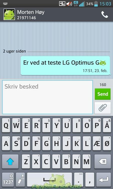 LG Optimus G SMS