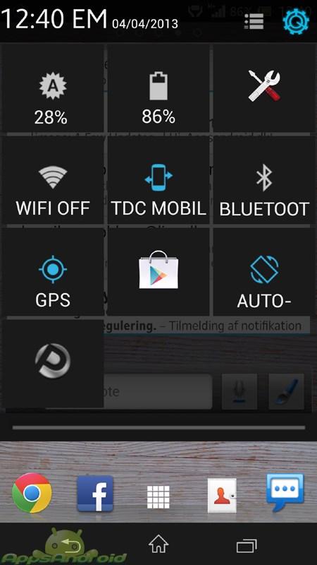 Antek quick settings screenshot