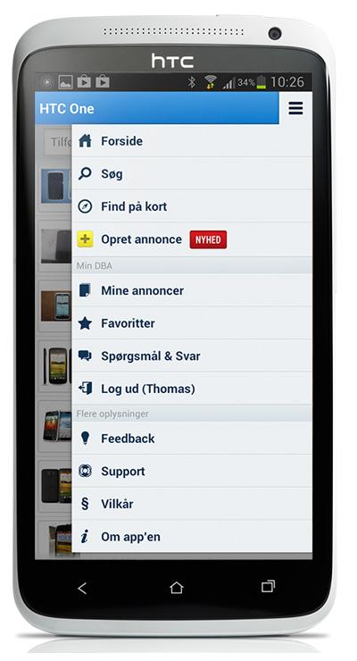 DBA-Android-app-menu