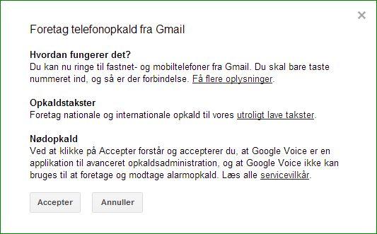 ring fra Gmail