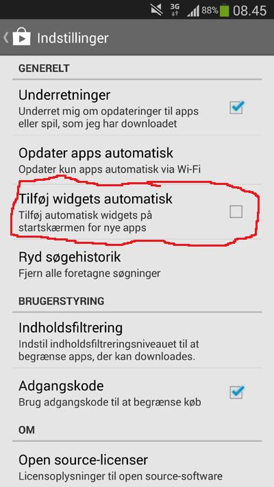 Google-Play-indstillinger