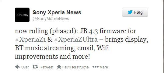 tweet sony xperia news