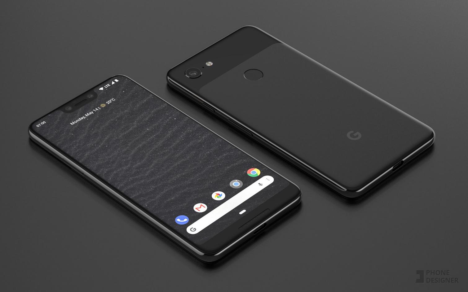 Rendering af google pixel 3 XL